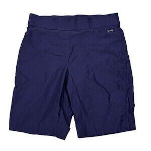 Jones New York Signature Pull on Dressy Stretch Bermuda Shorts Women's sz M Navy